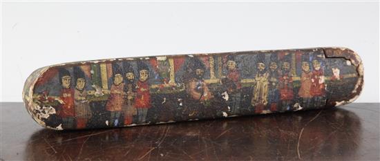 A 19th century Persian papier mache scribes case, 9in.